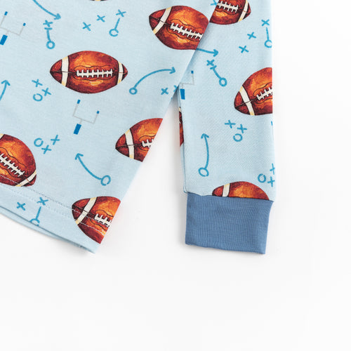 Blue American Football Kids Bamboo 2 Pieces Pajama Set