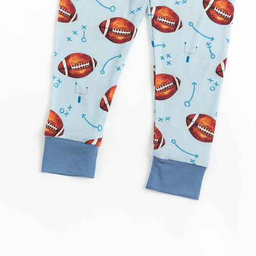 Blue American Football Kids Bamboo 2 Pieces Pajama Set