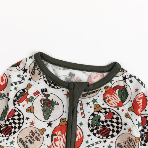 Christmas Sale Tree Green Guy Bamboo Pajama Romper Zippy