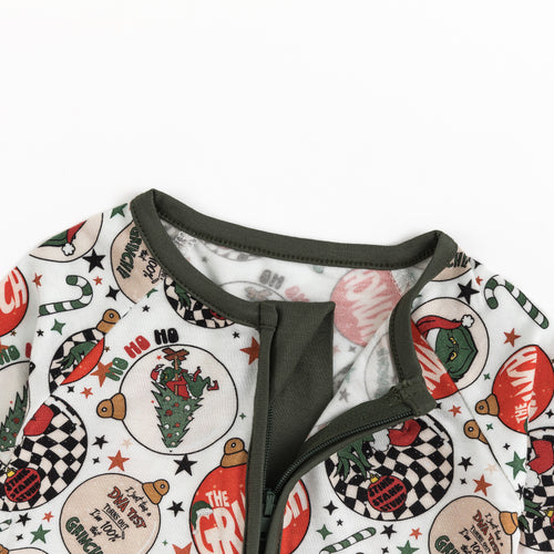 Christmas Sale Tree Green Guy Bamboo Pajama Romper Zippy