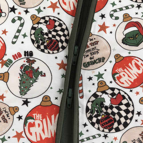 Christmas Sale Tree Green Guy Bamboo Pajama Romper Zippy