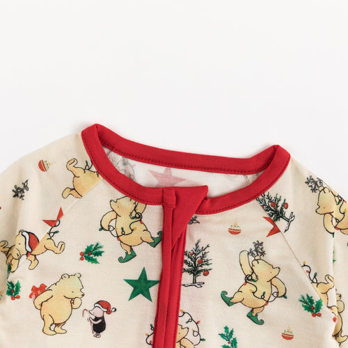 Christmas Tree Bear Star Baby Bamboo Zipper Romper