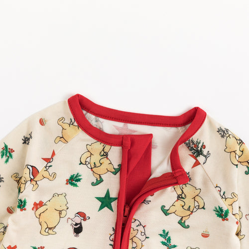 Christmas Tree Bear Star Baby Bamboo Zipper Romper