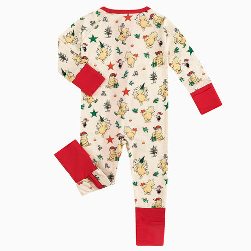 Christmas Tree Bear Star Baby Bamboo Zipper Romper