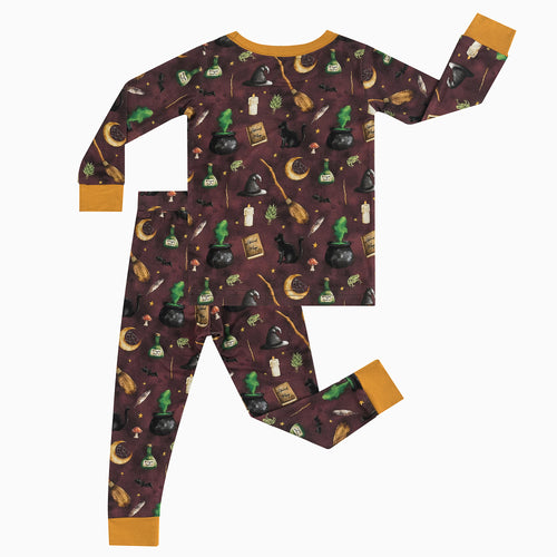 Witch Hat & Black Cat Kid's Bamboo Pajama Set