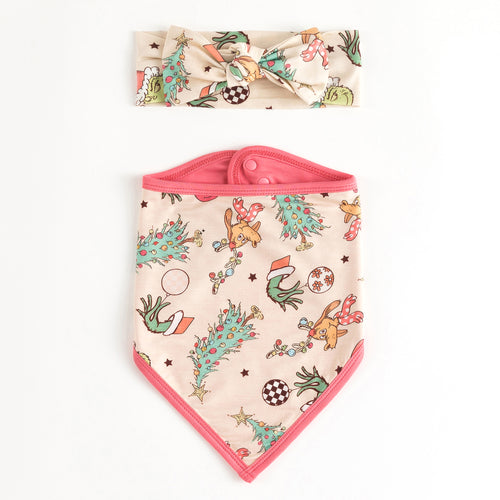 Christmas Green Guy Deer Baby Bib