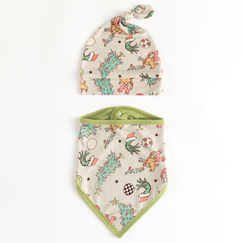 Christmas Tree Green Guy Deer Baby Bib