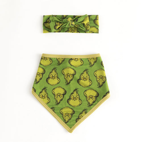 Christmas Green Guy Smile Baby Girl Headbands