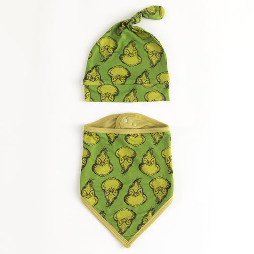 Christmas Green Guy Smile Baby Bib