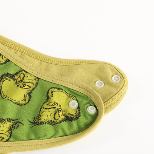 Christmas Green Guy Smile Baby Bib