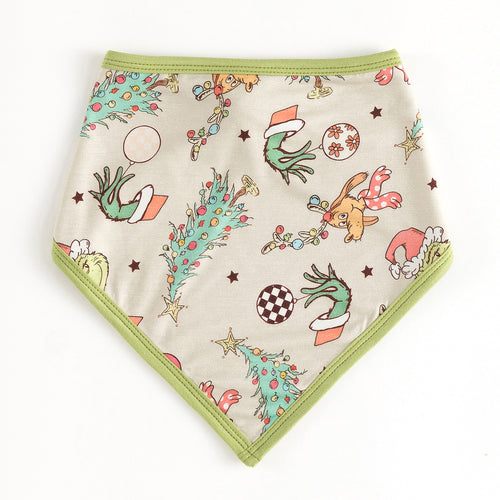 Christmas Tree Green Guy Deer Baby Bib