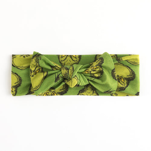 Christmas Green Guy Smile Baby Girl Headbands