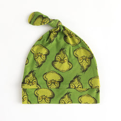 Christmas Green Guy Smile Knotted Cap