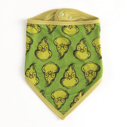 Christmas Green Guy Smile Baby Bib