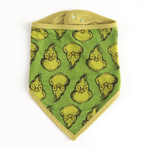 Christmas Green Guy Smile Baby Bib