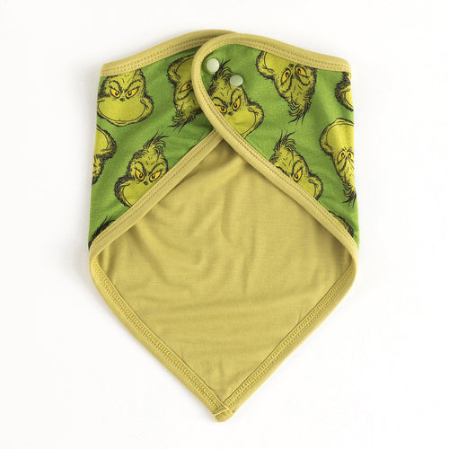 Christmas Green Guy Smile Baby Bib