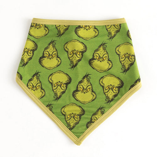 Christmas Green Guy Smile Baby Bib