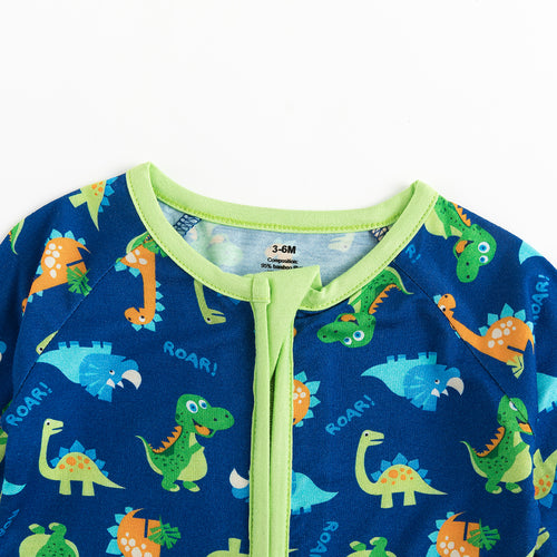 Today's Deals Prehistoric Friends Dinosaur Bamboo Zipper Baby Pajamas