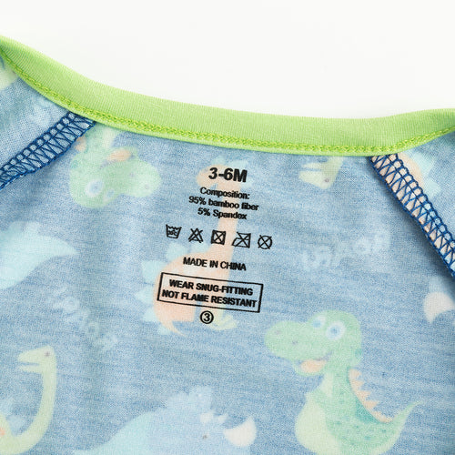 Prehistoric Friends Dinosaur Bamboo Zipper Baby Pajamas