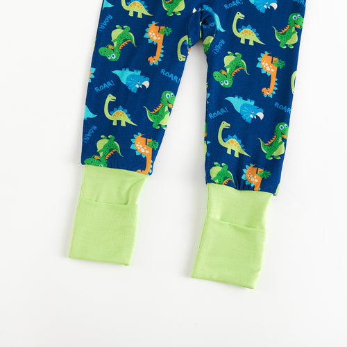 Prehistoric Friends Dinosaur Bamboo Zipper Baby Pajamas