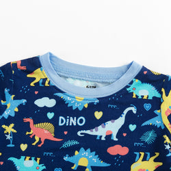 Cartoon Dinosaurs Two-piece Bamboo Viscose Pajamas