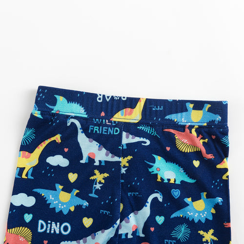 Cartoon Dinosaurs Two-piece Bamboo Viscose Pajamas