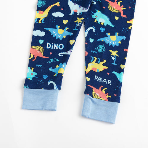 Cartoon Dinosaurs Two-piece Bamboo Viscose Pajamas