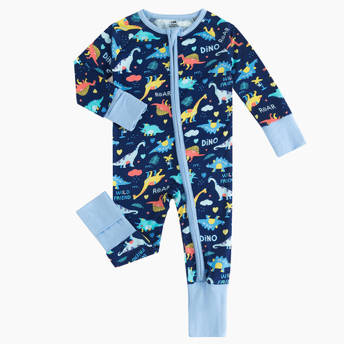 Cartoon Dinosaurs Baby Bamboo Zippy Sleeper