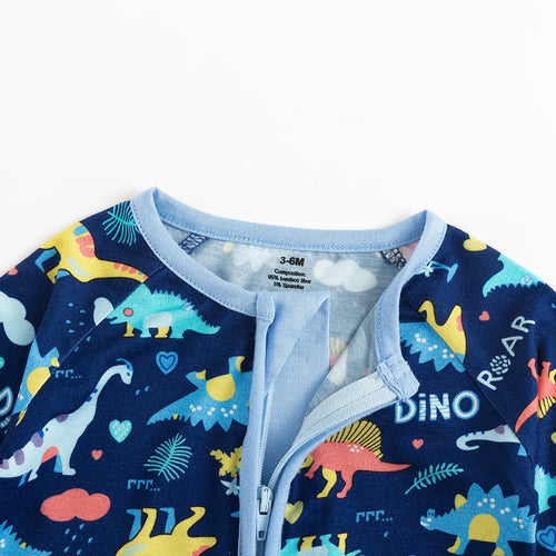 Cartoon Dinosaurs Baby Bamboo Zippy Sleeper