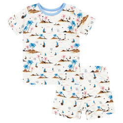 Beach Sea Coconut Trees Shorts Pajama Set