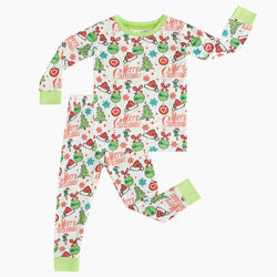 Today's Deals Christmas Tree Pattern Bamboo Long Sleeve Set