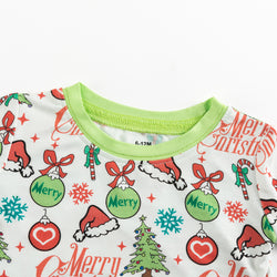 Today's Deals Christmas Tree Pattern Bamboo Long Sleeve Set