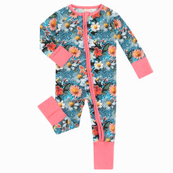 Groovy Garden Bamboo Zipper Girl Onesie