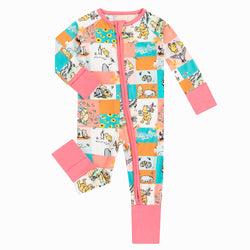 Cuddly Little Bear and friends Bamboo Zipper Pajamas