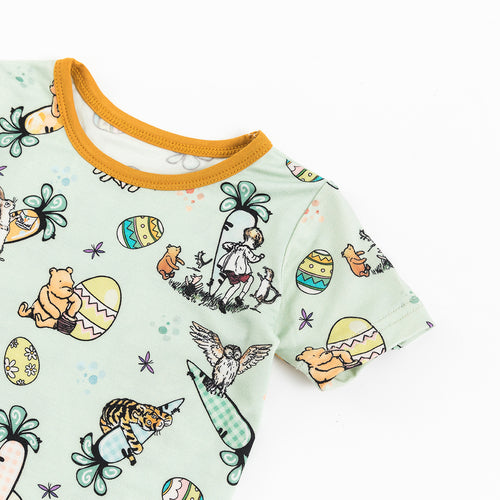 Easter Bear Pattern Kids Pajamas Summer Short Set