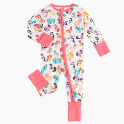 Pink Pony Baby Bamboo Zipper Romper