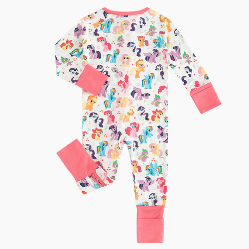 Pink Pony Baby Bamboo Zipper Romper