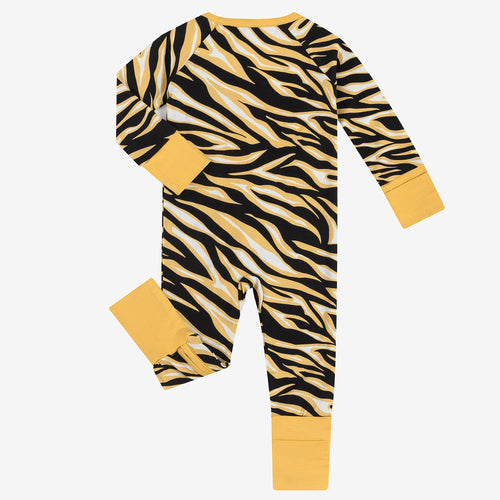 Cute Tiger Pattern Baby Bamboo Zippered Romper