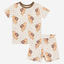 Silly Little Bear Holds the Honey Print Short Set Bamboo Pajamas