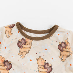 Silly Little Bear Holds the Honey Print Short Set Bamboo Pajamas