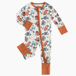 FancyPrince Car Pentagram Baby Bamboo Zipper Romper Pajamas