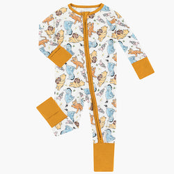 Cartoon Bear Piglet Pattern Bamboo Long Sleeve Onesie