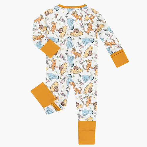 Cartoon Bear Piglet Pattern Bamboo Long Sleeve Onesie