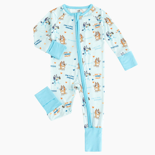 FancyPrince Dog Dancing Baby Bamboo Zipper Romper Pajamas