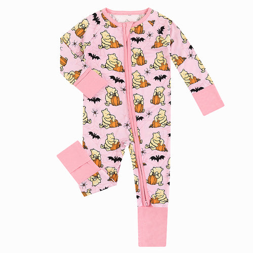 Today's Deals Spooky Cute Bear Halloween Bamboo Convertible Romper Pajamas