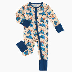 FancyPrince Animal Cargo Truck Farm Bamboo Zipper Pajama