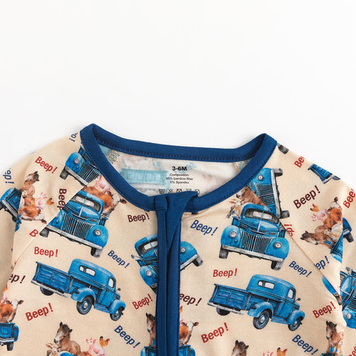 FancyPrince Animal Cargo Truck Farm Bamboo Zipper Pajama