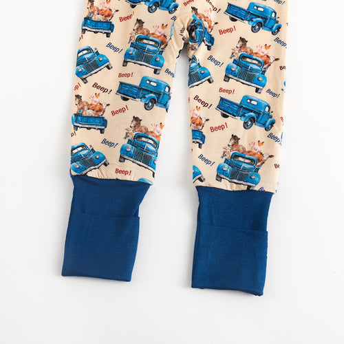 FancyPrince Animal Cargo Truck Farm Bamboo Zipper Pajama