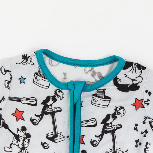 Cartoon Mouse & Bull Pattern Toddler Kid's T-shirt & Elastic Waist Shorts