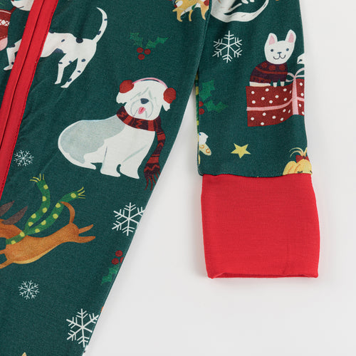 Christmas Dog Pattern Bamboo Zipper